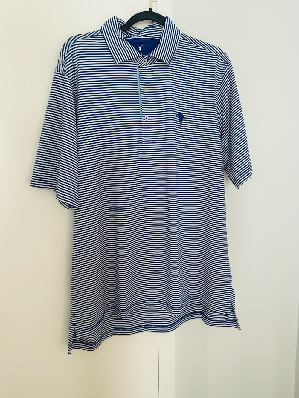 Fairway and Greene Blue and White Striped Polo Size XL